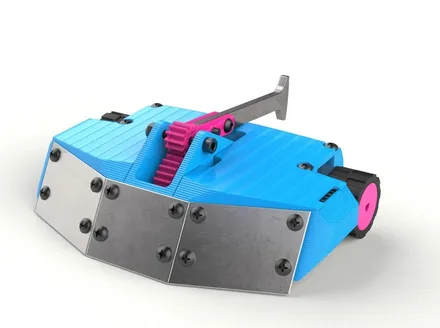A 150 g hammer battlebot with a gear-driven arm